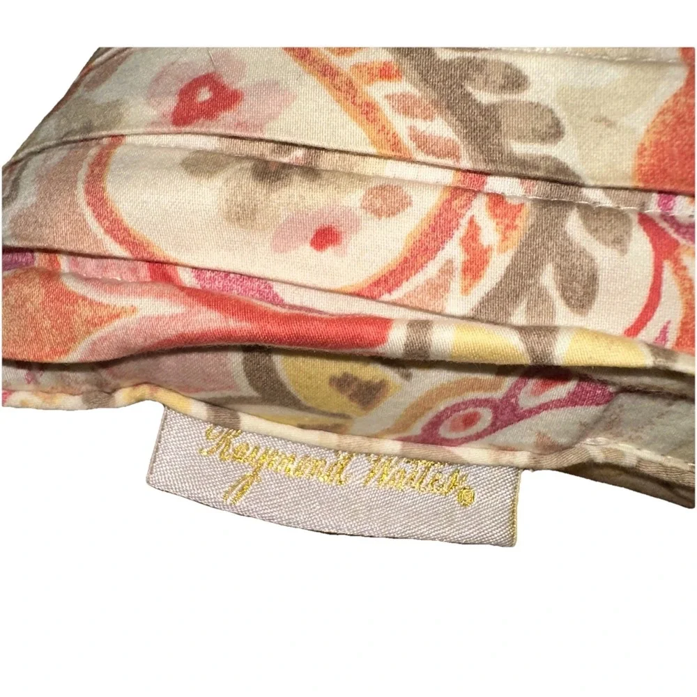 Set Of 2 Raymond Waites Accent Throw Pillows‎ Pink Multicolor Paisley Cotton EUC